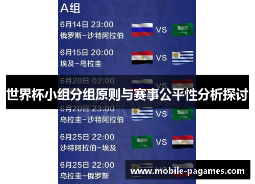 世界杯小组分组原则与赛事公平性分析探讨 世界杯小组分组原则与赛事公平性分析探讨